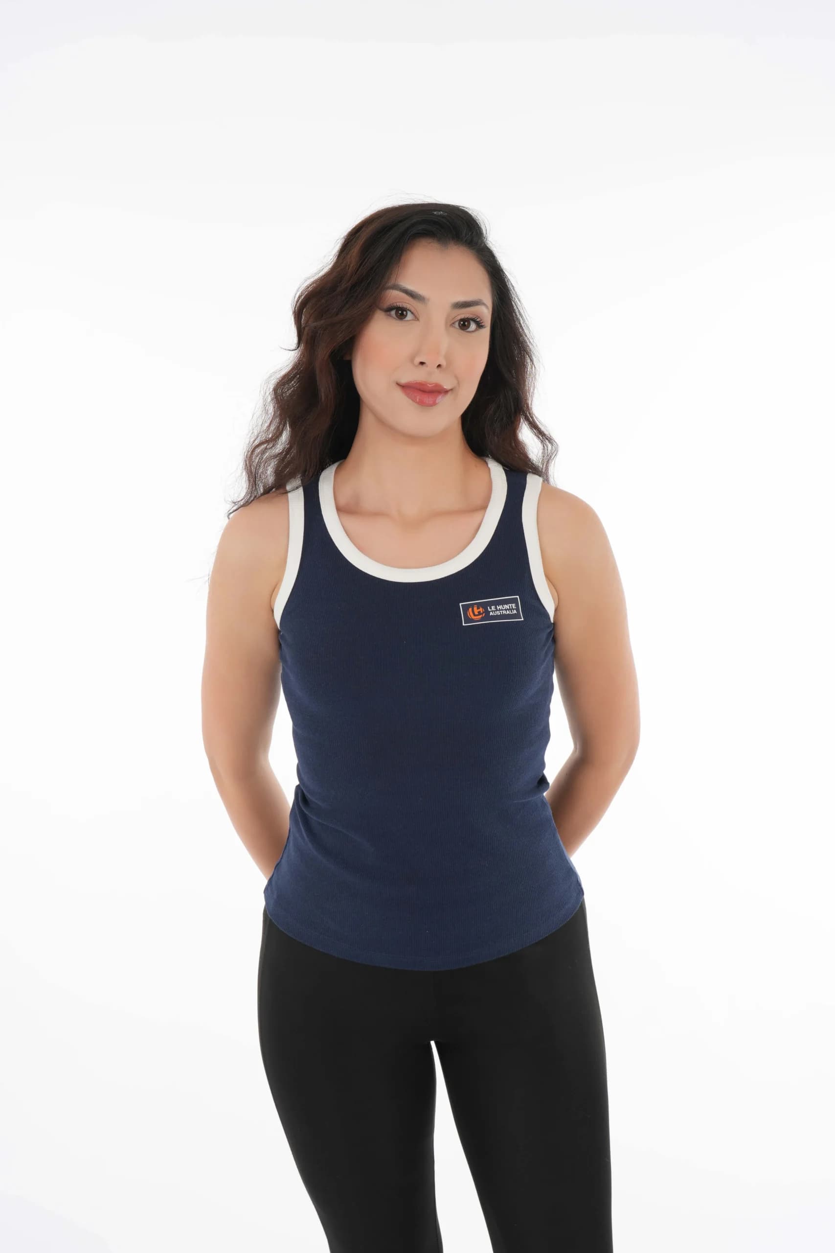 Contrast Trim Ribbed Active Singlet - Tank Top