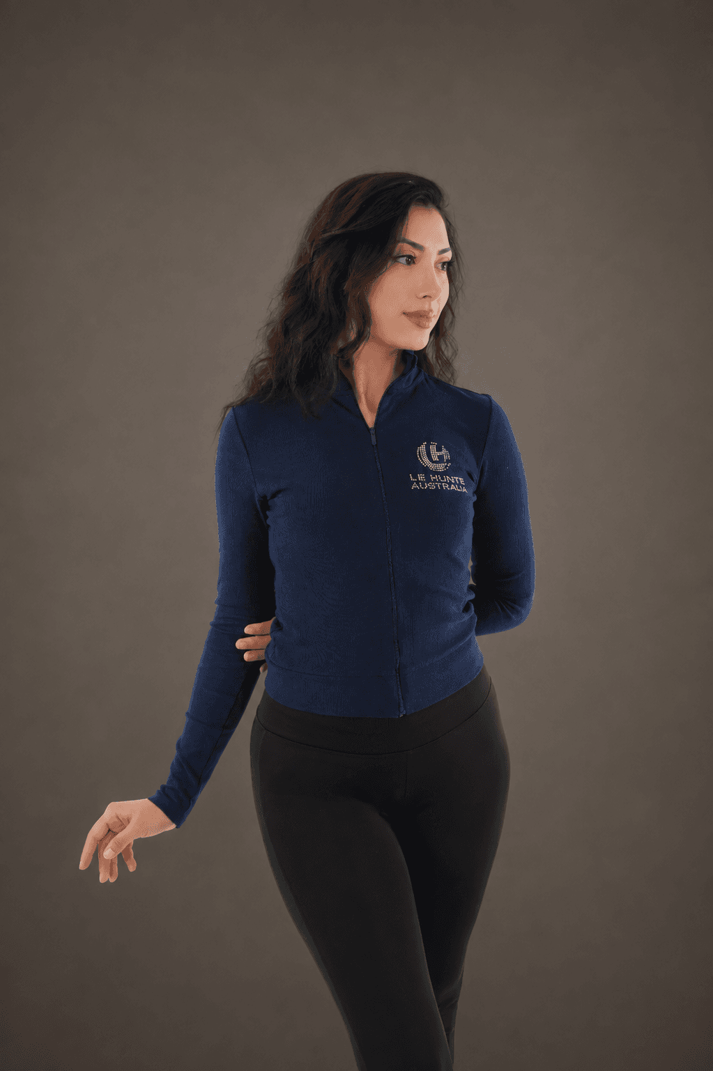 Rhinestone Logo Slim Track Jacket - Zip-Up Outerwear view 4
