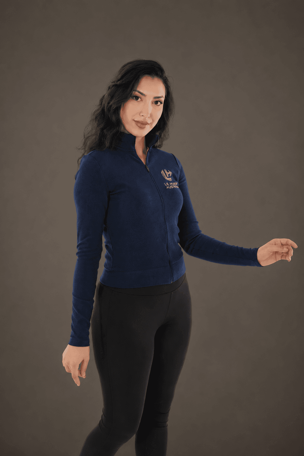 Rhinestone Logo Slim Track Jacket - Zip-Up Outerwear