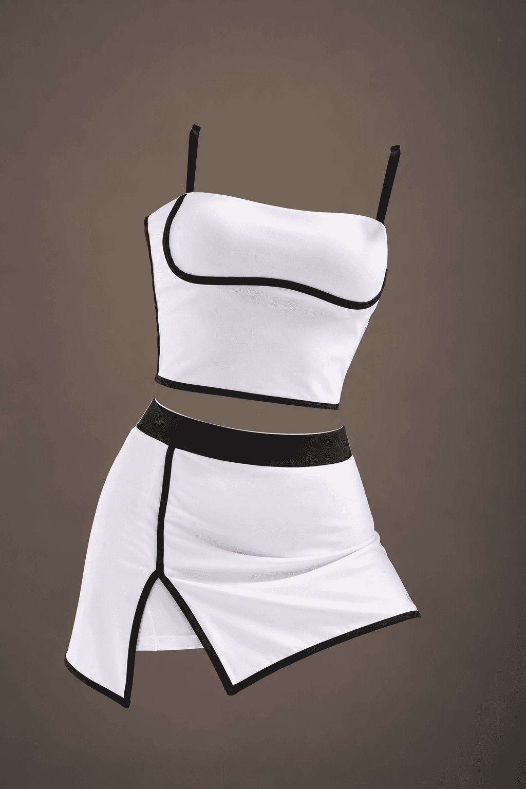 Contrast Trim Court Bralette - Sports Bra Top