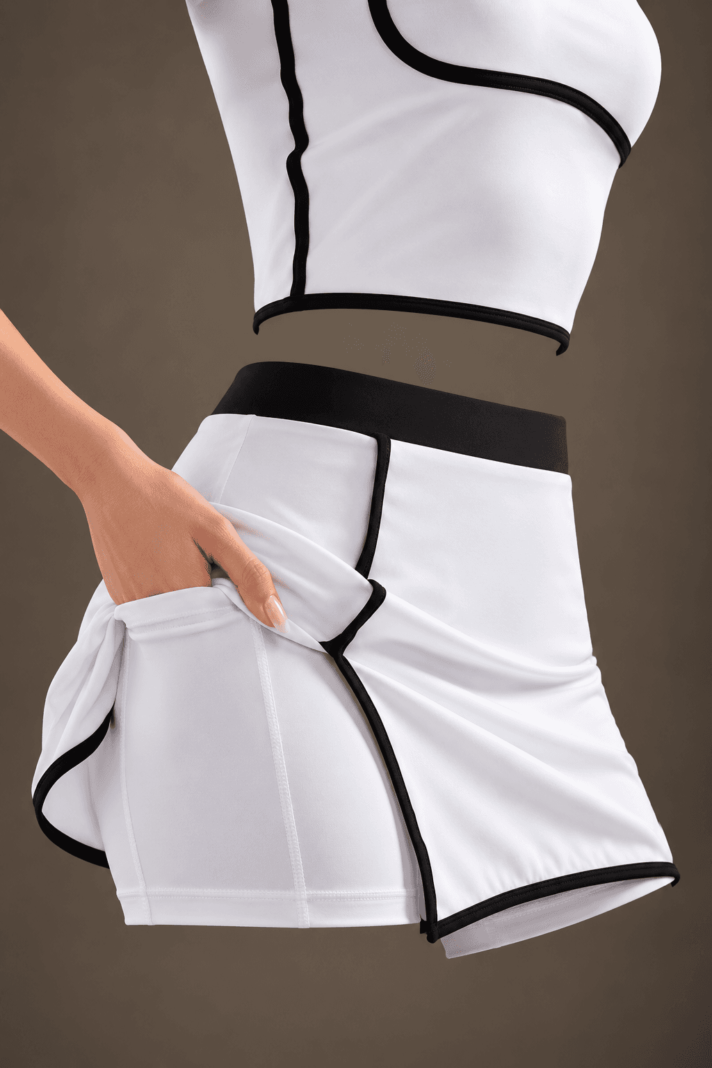 Contrast Trim Court Bralette - Sports Bra Top view 2