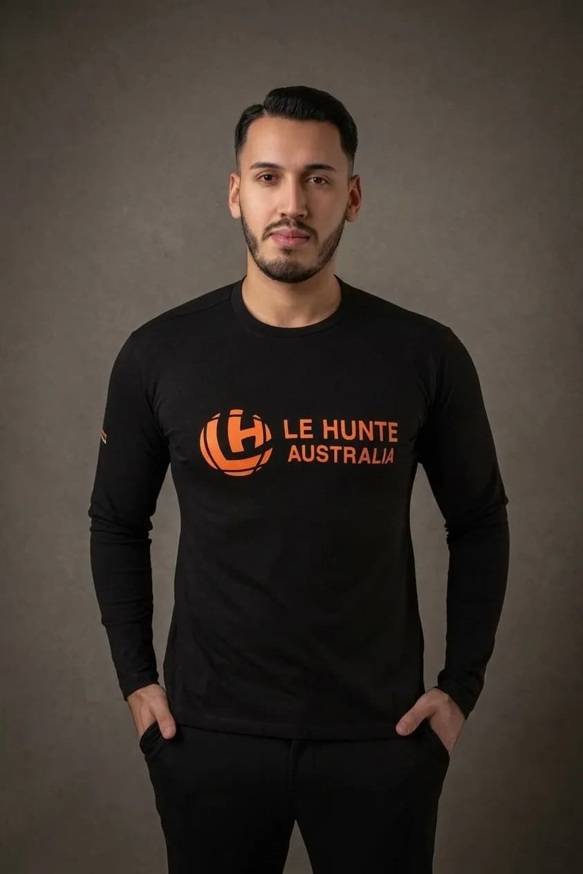 Bold Logo Long Sleeve Tee - Crew Neck Top