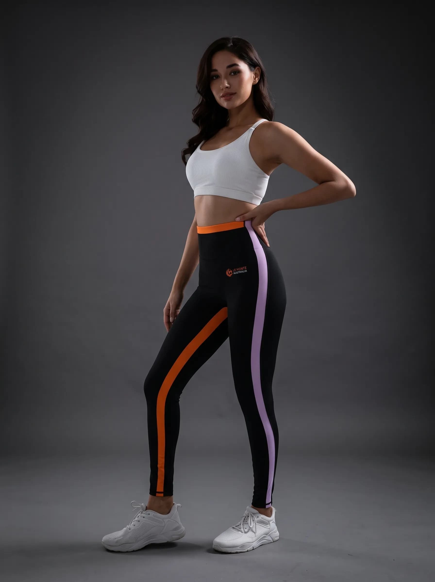 Contrast Side Stripe High-Rise Leggings - Activewear Bottoms